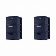 Video thumbnail for Sterilite Plastic 3 Drawer Weave Tower Blue Cove Set of 2