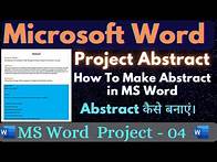 Video thumbnail for Abstract || How To Make Abstract in MS Word || MS Word Tutorial | MS Word Project | Abstract Project