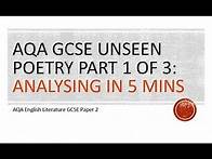 Video thumbnail for AQA Unseen Poetry Part 1