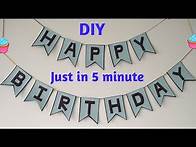 Video thumbnail for DIY Birthday Banner |Birthday decoration Idea at Home |Party decoration |How to make banner|easy