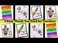 Video thumbnail for 4 Easy Thank you Card for Teachers | Handmade Thanks Giving Card | DIY card ideas | Greeting Card