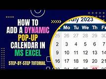 Video thumbnail for How to add a Dynamic & Interactvie Pop-up Calendar in MS Excel (Step-by-Step Tutorial)