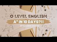 Video thumbnail for How to achieve an A/A* in O Levels English (1123) in 10 Days | Paper.1