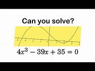 Video thumbnail for How To Solve Cubic Equations. #Factorization