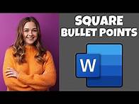 Video thumbnail for How To Have Square Bullet Points In Microsoft Word | Step By Step Guide - Microsoft Word Tutorial