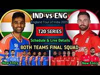 Video thumbnail for India vs England T20 2025 Schedule | England Tour of India 2025 Squad | India vs England T20 2025