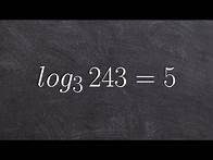 Video thumbnail for How do you convert an equation from logarithmic to exponential
