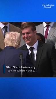 Video thumbnail for Ohio State football visits White House to celebrate championship
