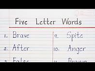 Video thumbnail for Five Letter Words || 60 Five Letter Words