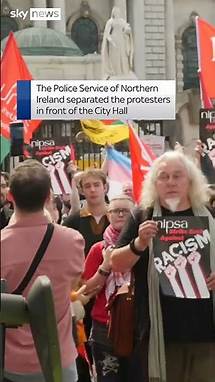 Video thumbnail for Northern Ireland: Police separate protesters