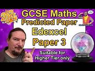 Video thumbnail for Edexcel GCSE Maths - Predicted Paper 3 - June 2024 - Higher Tier