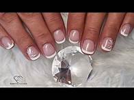 Video thumbnail for Gel french manicure on natural nails tutorial for beginners. Painting smile lines, real time gel