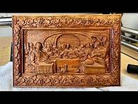 Video thumbnail for CNC carved in 3D The Last Supper on cherry wood.