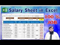 Video thumbnail for How To Create Salary Sheet in MS Excel - Daily Wages Salary.