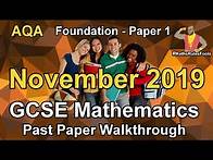 Video thumbnail for GCSE Maths AQA November 2019 Paper 1 Foundation Tier Walkthrough