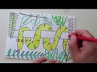 Video thumbnail for How to draw a rainforest snake