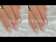 Video thumbnail for BEST QUICK & EASY MILKY WHITE NAIL TUTORIAL | BEGINNER FRIENDLY NAIL TUTORIALS |