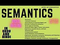 Video thumbnail for Semantics | Features | Meaning | Roles | field | Lexical Relations | Syntactic Semantics |PDF Notes.