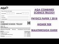 Video thumbnail for AQA Combined Science Trilogy: 2018 Physics Paper 1H Walkthrough