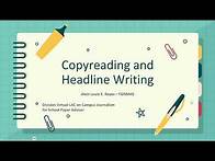 Video thumbnail for Quick Tutorial: Copyreading and Headline Writing for the Schools Press Conferences