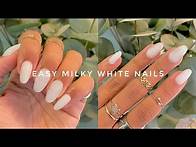 Video thumbnail for EASY MILKY WHITE NAILS FOR BEGINNERS | QUICK NAIL TUTORIAL USING POLYGEL !