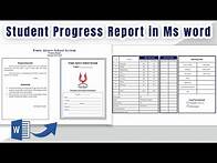 Video thumbnail for How to create Student Progress Report in Ms word || student Result Report Card in Microsoft word