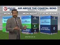 Video thumbnail for Mild into the weekend; Arctic air pours into South Texas early next week. Wintry precipitation possi
