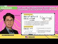 Video thumbnail for Calculus - 1st and 2nd Derivative Test Using a Calculator TI-84 or Ti-83
