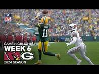 Video thumbnail for Arizona Cardinals vs. Green Bay Packers Game Highlights | NFL 2024 Season Week 6