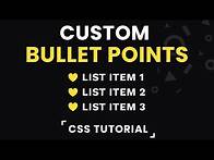 Video thumbnail for Custom Bullet Points CSS | Replacing Default Bullets With Unicode Characters | CSS Tutorial