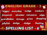 Video thumbnail for English Grade 3 Spelling List 6