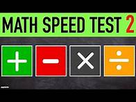 Video thumbnail for Math Speed Test #2 - 20 Math Problems Addition Subtraction Multiplication Division Mental Math Drill
