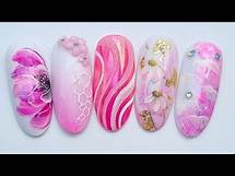 Video thumbnail for 5 quick and easy nail art designs for beginners in pink. Pink nail art designs