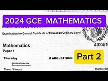 Video thumbnail for 2024 GCE maths paper 1