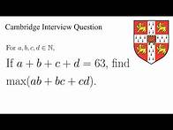 Video thumbnail for Cambridge Interview Question: Trust your Intuition