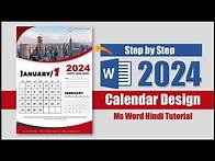 Video thumbnail for Create a Beautiful Printable 2024 Calendar Design with MS Word: Step-by-Step Hindi Tutorial