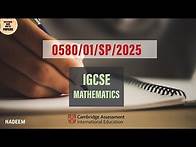 Video thumbnail for 0580/01/ SPECIMEN PAPER /25 | Worked Solutions | IGCSE Math Paper 2025 (CORE)#0580
