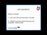 Video thumbnail for Using Periods & Commas in Quotations: Madison College Writing Center