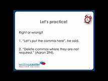 Video thumbnail for Using Periods & Commas in Quotations: Madison College Writing Center