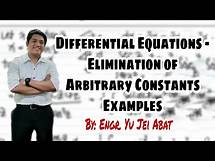 Video thumbnail for Differential Equations - Elimination of Arbitrary Constants Examples