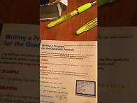 Video thumbnail for TI 82, TI 83, TI 84 Getting a Program to Solve Quadratic Equations Algebra 1 p. 539