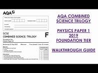 Video thumbnail for AQA Combined Science Trilogy: 2019 Physics Paper 1F Walkthrough
