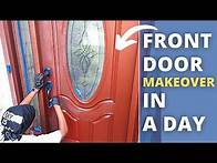 Video thumbnail for EASY FRONT DOOR MAKEOVER IN A DAY- PAINT FIBERGLASS! | DIY Power Couple