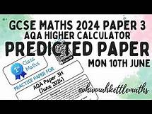 Video thumbnail for GCSE Maths Predicted Paper AQA Higher Calculator 10th June 2024 | GCSE Maths Revision
