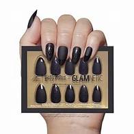 Video thumbnail for Harry Potter™ x Glamnetic Press On Nails - Deathly Hallows™ | Black Harry Potter™ Graphic Short Almond False Nails, Reusable Stick On Fake Nails with Glue | Salon Quality | 15 Sizes - 30 Nail Kit