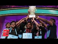 Video thumbnail for Spelling Bee ends in an unprecedented 8-way tie | 2019 Scripps National Spelling Bee