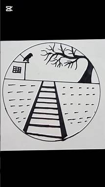 Video thumbnail for "Simple Black & White Scenery Drawing | Easy Landscape Art" #drawing