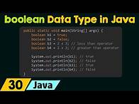 Video thumbnail for The boolean Data Type in Java