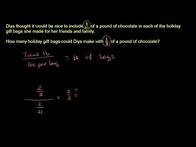 Video thumbnail for Dividing fractions word problems (ex 1)