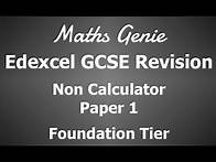 Video thumbnail for Edexcel Foundation Paper 1 Non Calculator Revision Paper